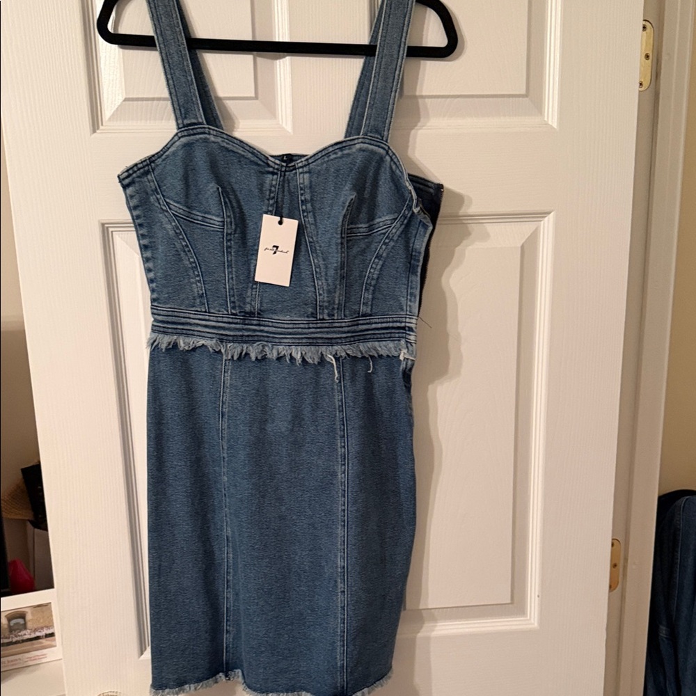 7 For All Mankind Denim Blue Mini Dress
